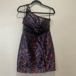 Minuet One-Shoulder Multicolor Dress S